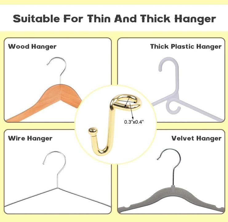 36 Pcs Gold Clothes Hanger Connector Hooks – Durable Metal Space Saving Closet Extenders