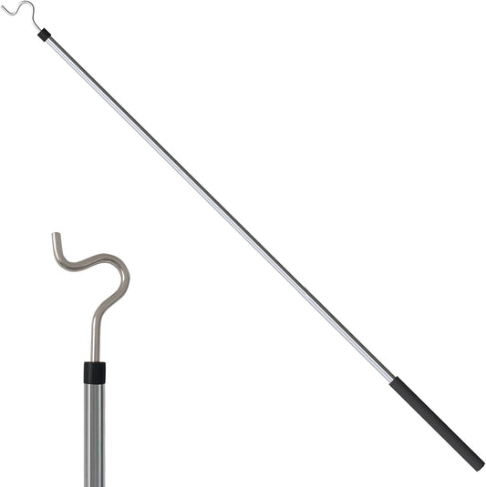 Adjustable Clothes Hook Pole – 35" to 50" Extendable Garment Retrieval Stick, Lightweight Hanger Hook with 22 lbs Load Capacity