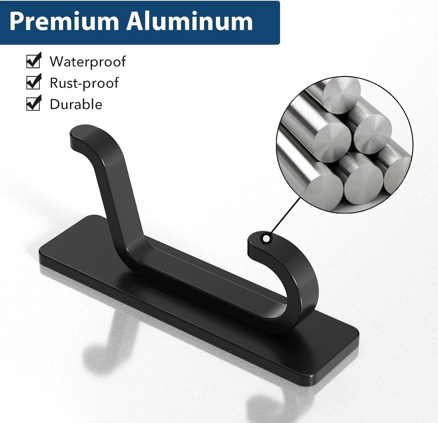 4 Pcs Upgraded Wide Adhesive Wall Hooks – Heavy Duty No-Drill Multi-Purpose Hangers