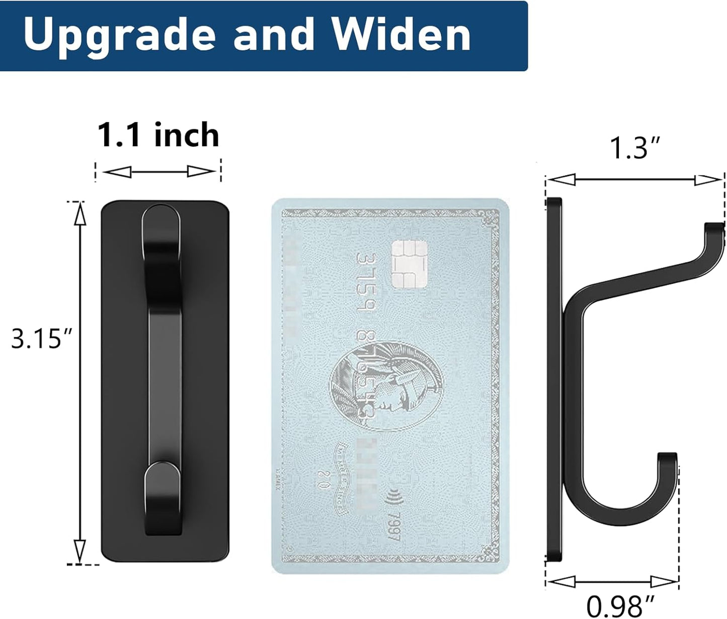 4 Pcs Upgraded Wide Adhesive Wall Hooks – Heavy Duty No-Drill Multi-Purpose Hangers