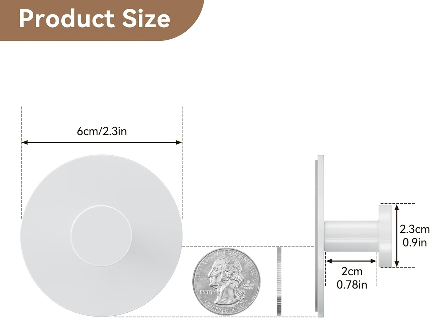 Round Adhesive Wall Hooks – No-Drill Multi-Purpose Strong Hangers for Bathroom, Kitchen, and Home Organization