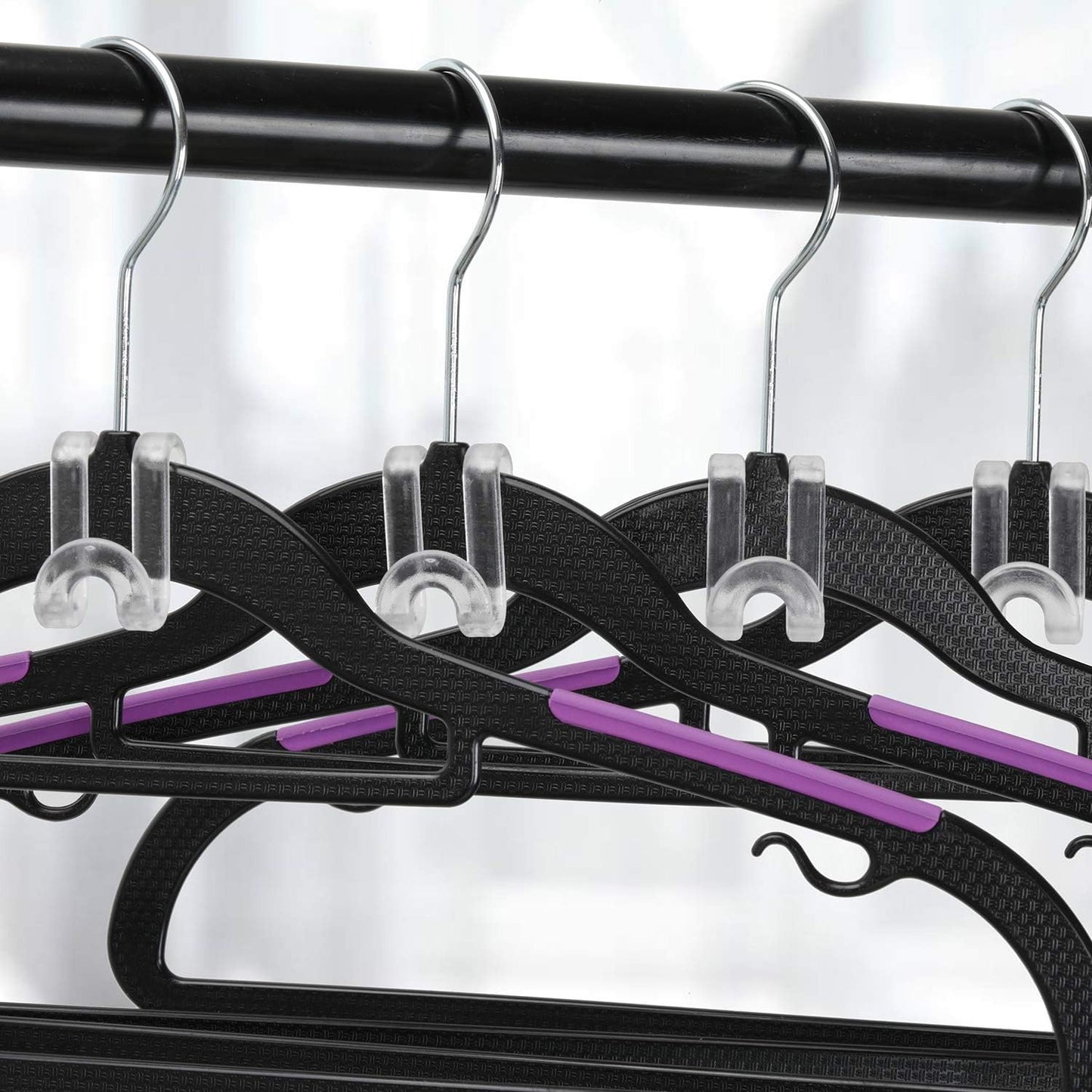 60 Pcs Clothes Hanger Connector Hooks – Space Saving Wardrobe Organizer Hanger Extenders