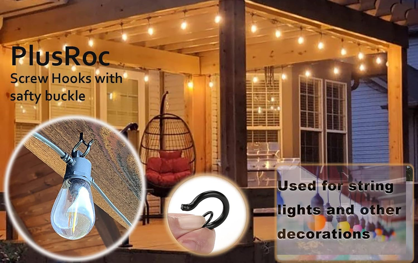 20 Pcs Heavy Duty Screw-in Ceiling Hooks with Expansion Tubes – Metal Ring Hooks for Plants, Lights, Tools, and Storage