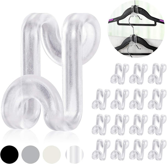 60 Pcs Clothes Hanger Connector Hooks – Space Saving Wardrobe Organizer Hanger Extenders