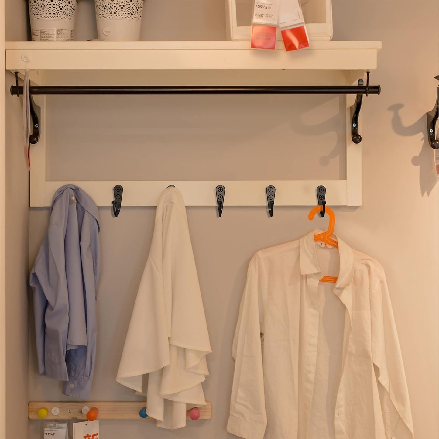 Multi-Functional Wall Hook – Metal Coat and Hat Hook with Screws, Heavy Duty Space-Saving Hanger