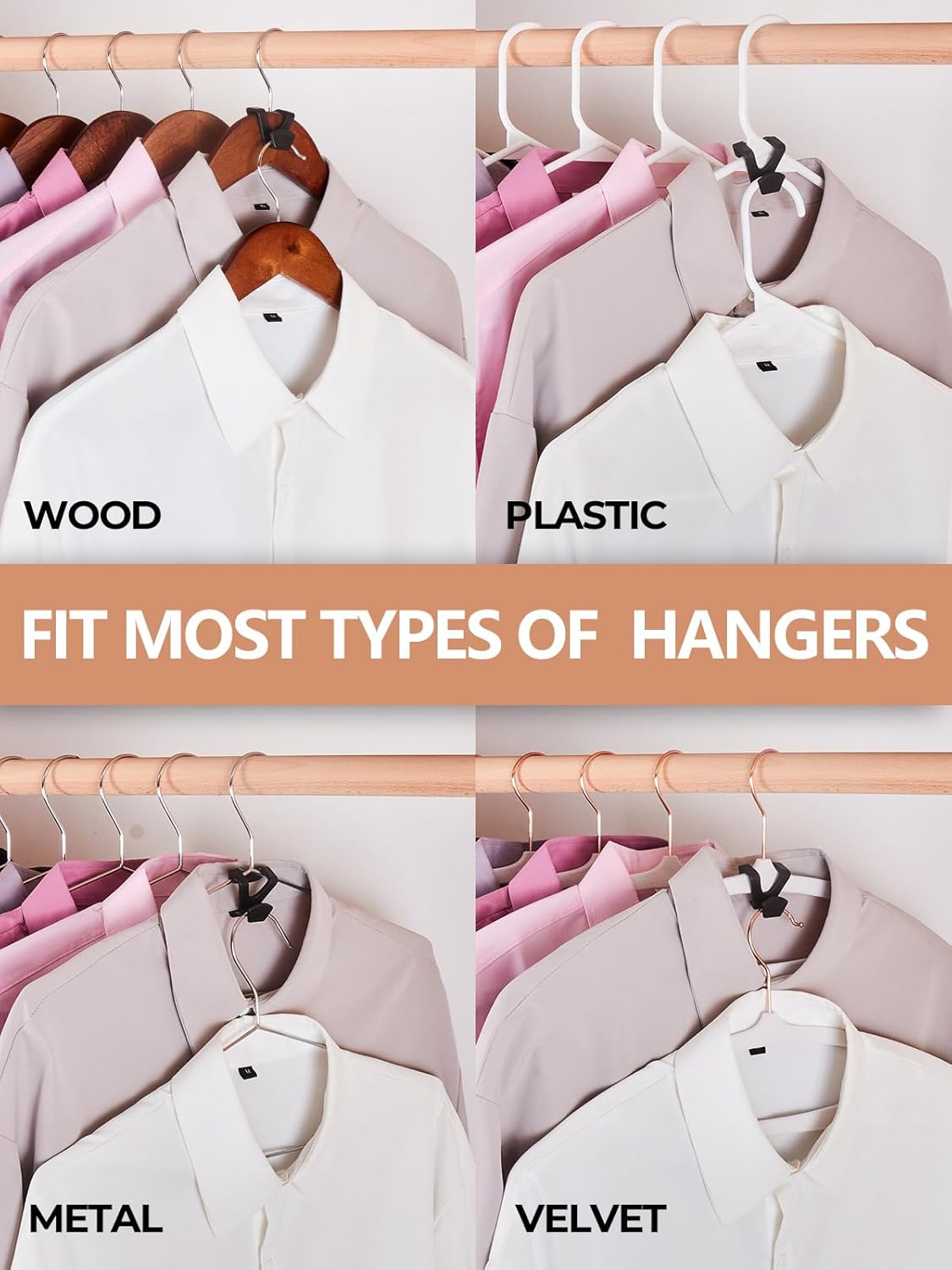 60 Pcs Clothes Hanger Connector Hooks – Space Saving Closet Extender Hanger Hooks for Wardrobe Organization