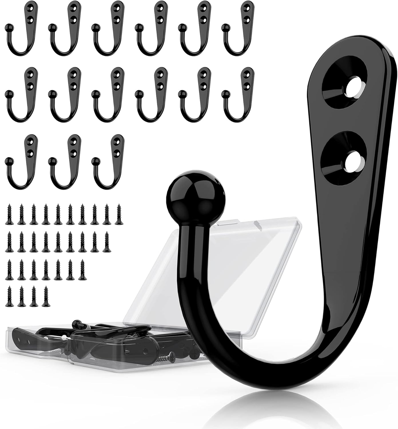 Multi-Functional Wall Hook – Metal Coat and Hat Hook with Screws, Heavy Duty Space-Saving Hanger