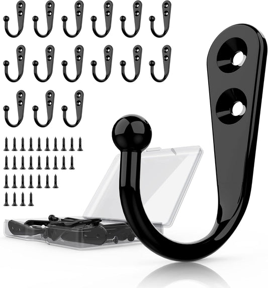 Multi-Functional Wall Hook – Metal Coat and Hat Hook with Screws, Heavy Duty Space-Saving Hanger