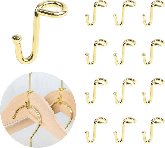 36 Pcs Gold Clothes Hanger Connector Hooks – Durable Metal Space Saving Closet Extenders