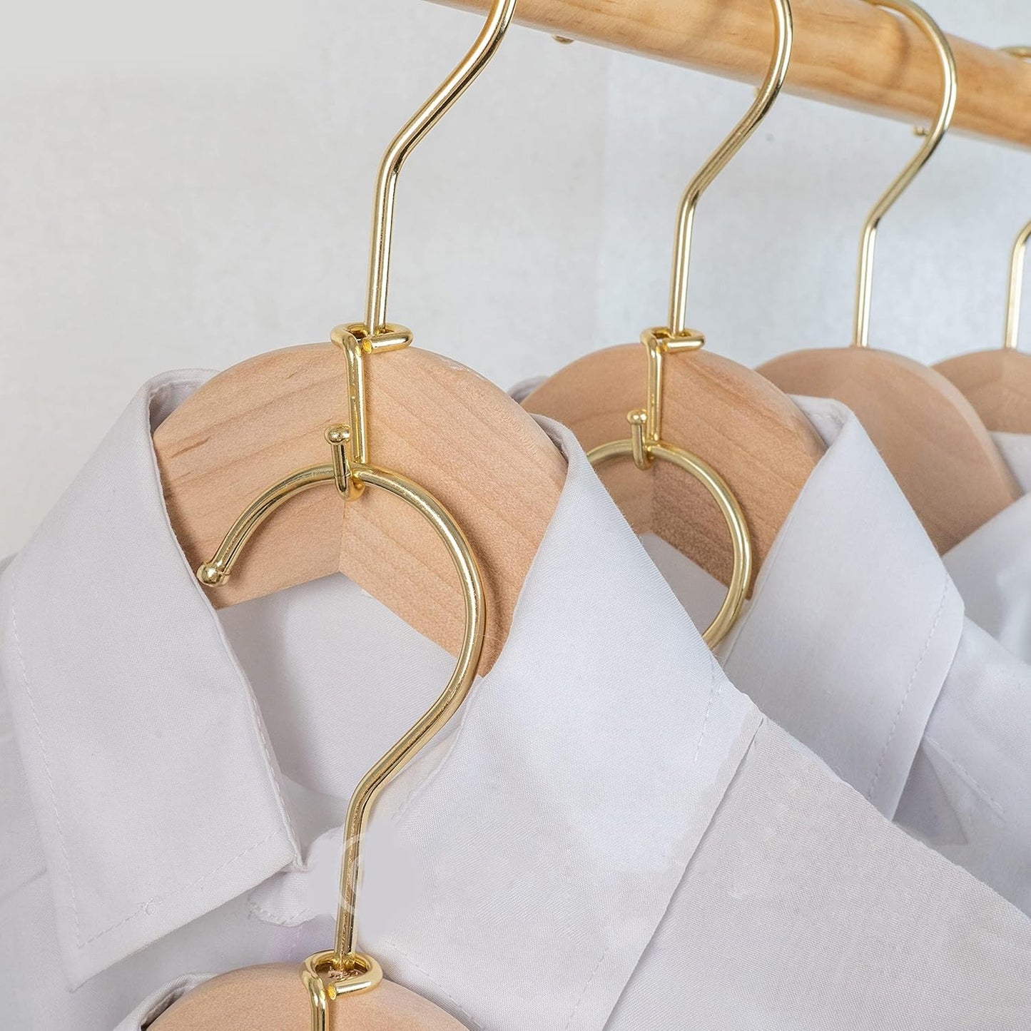 36 Pcs Gold Clothes Hanger Connector Hooks – Durable Metal Space Saving Closet Extenders